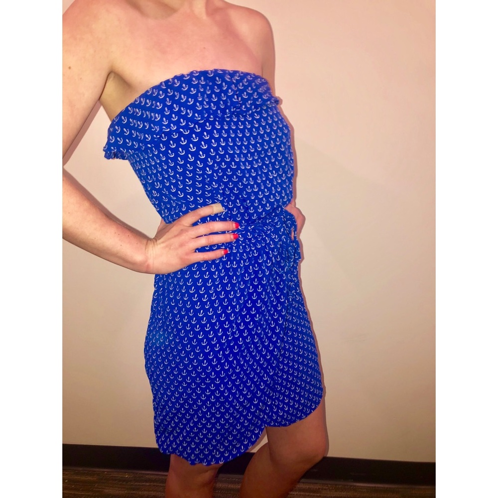 Anchor print mini dress